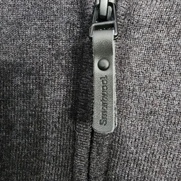 Smartwool Charcoal Gray Sparwood Half Zip Merino Wool Blend Sweater S - Picture 5 of 6